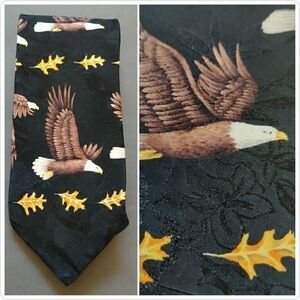 Vintage Marc Dennis Bald Eagle 100% silk tie